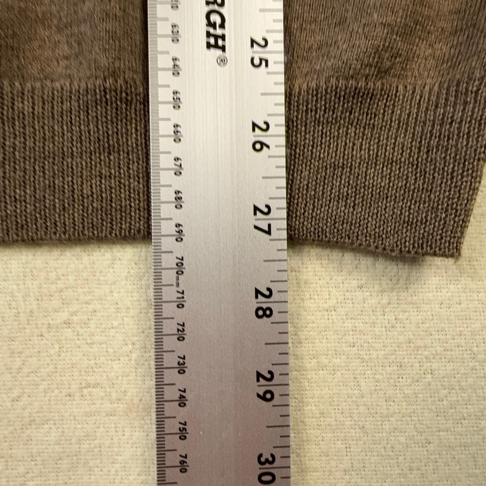 Brooks Brothers 346 Merino Wool Sweater Mens XL Brown Mock Neck Pullover - Picture 4 of 6